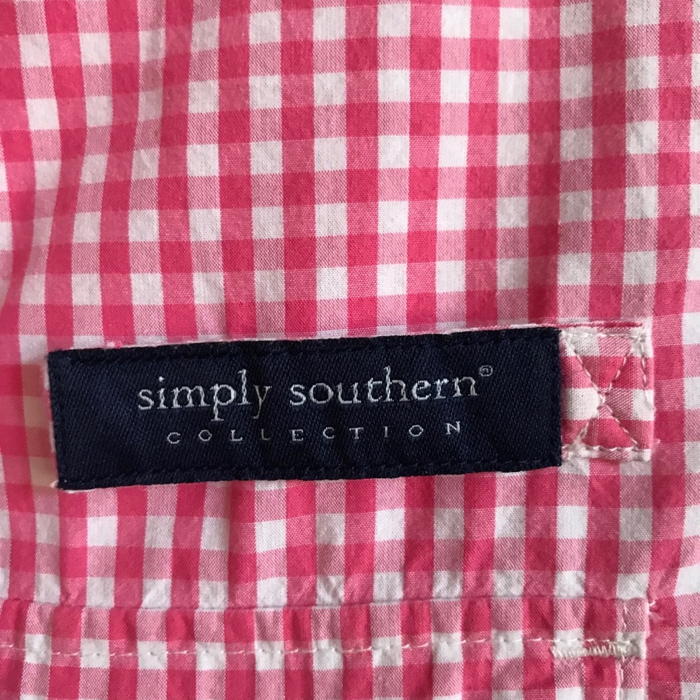 Simply Southern Pink Gingham Dock Fishing Shirt - Picture 10 of 10